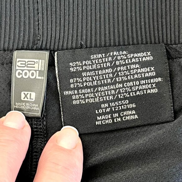 32 Degrees Cool Black Skort XL Womens Activewear Shorts Skirt Pockets NWOT - Picture 3 of 12